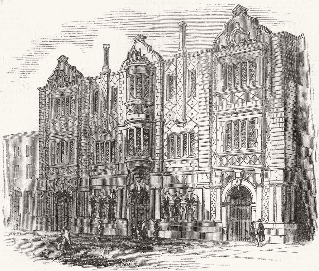 LANCS. Roby Day & Schools, Manchester 1845 old antique vintage print picture